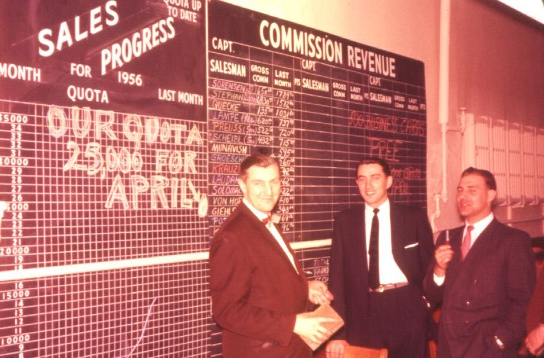 Stephan on the sales board, 1956 — Commission Revenue